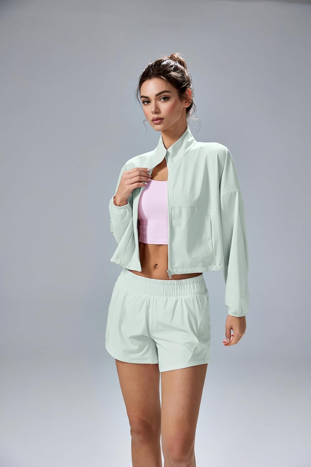 UPF 50+ Cropped Performance Shell - Ventilated Sun Defense for High-Intensity Activities