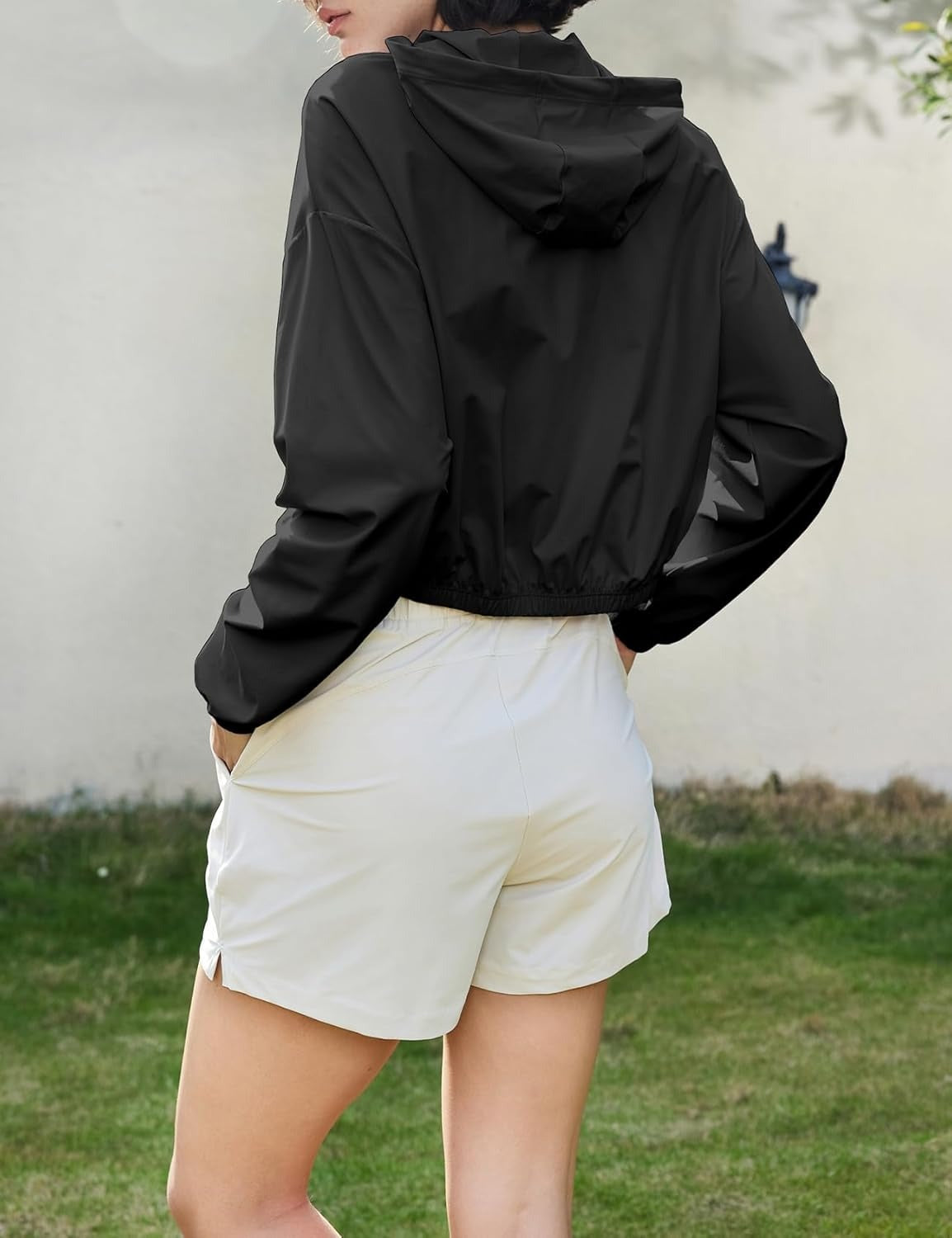 UPF 50+ Cropped Sun Hoodie - Ventilated Performance Layer for High-Intensity Activities