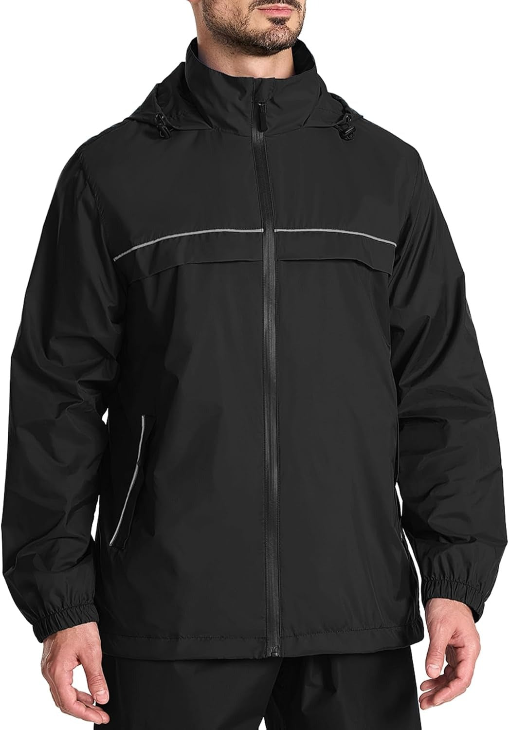 Waterproof Hiking Jacket with Reflective Safety - Lightweight 5,000mm Protection