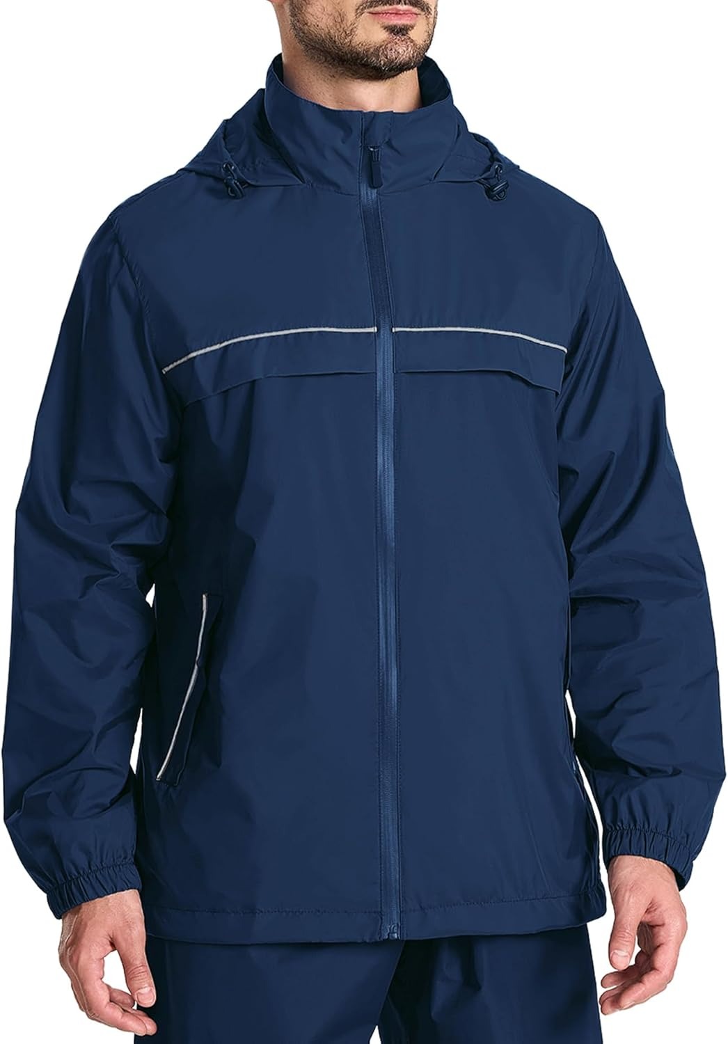 Waterproof Hiking Jacket with Reflective Safety - Lightweight 5,000mm Protection