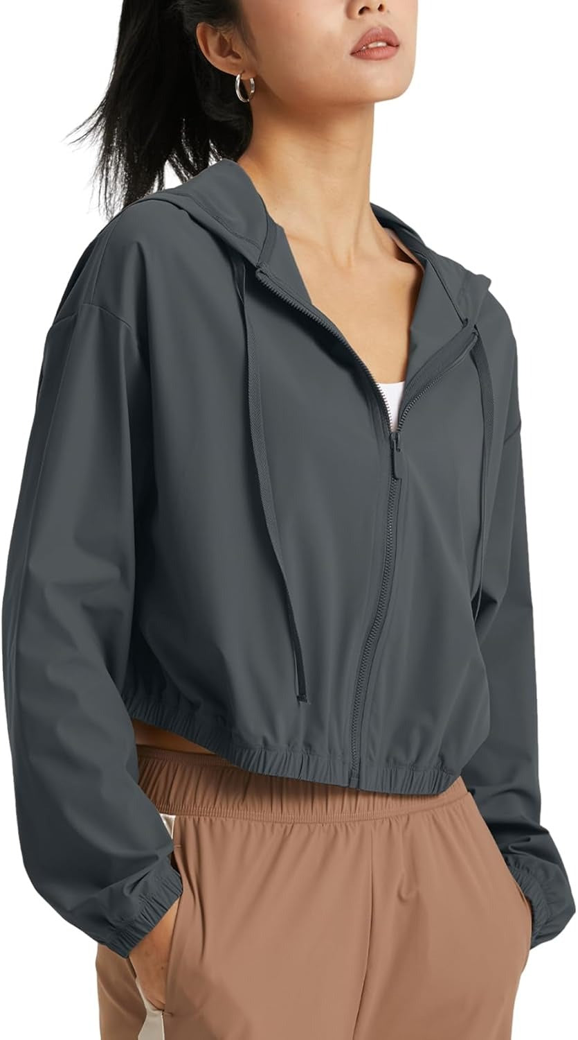 UPF 50+ Cropped Sun Hoodie - Ventilated Performance Layer for High-Intensity Activities